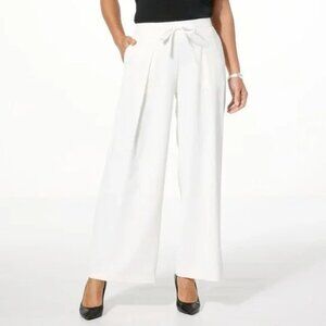 Wynne Layers Drapey Twill Front Pleat Pant Size XL Elastic Waist Drawstring Chic